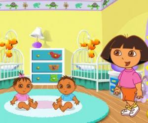yapboz Dora Explorer, iki bebekler için bakım